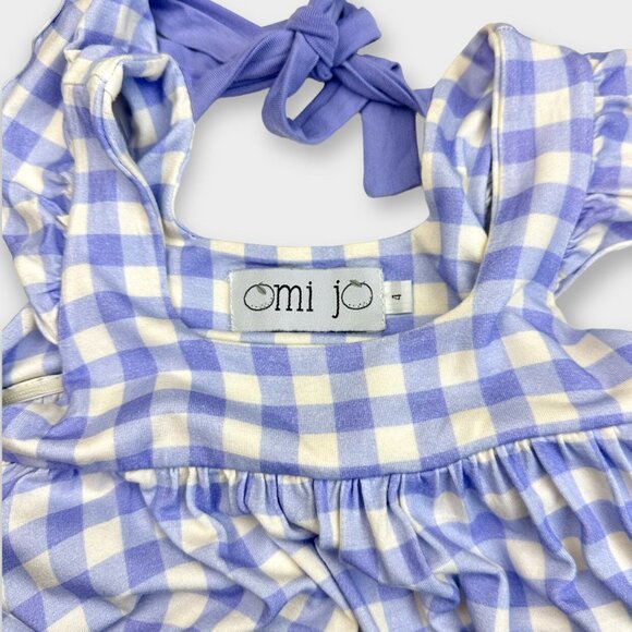 Omi Jo Sz 4 Lavender gingham heart tunic & Blooms Shorts Set - Picture 4 of 6